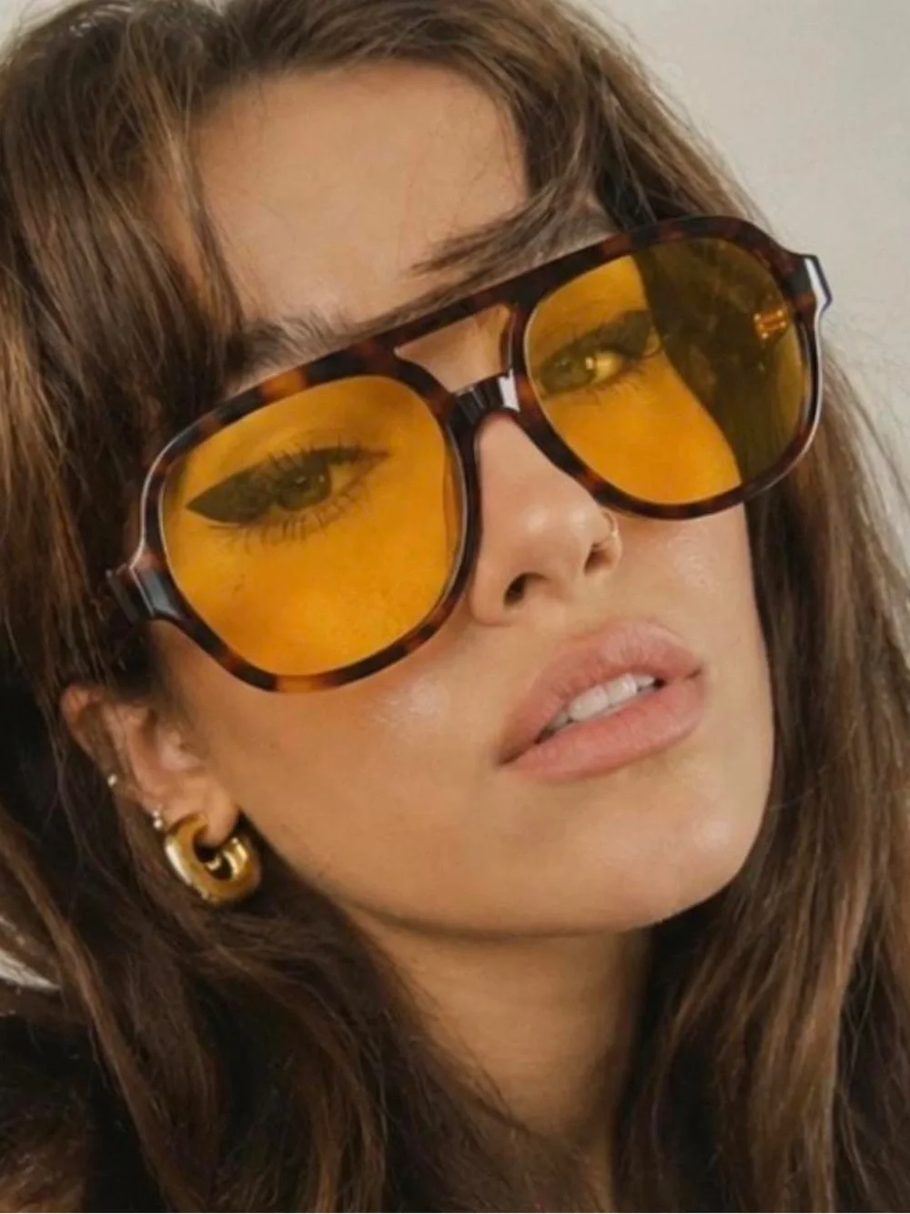 Tortoiseshell Sunglasses with Amber Lenses for Women